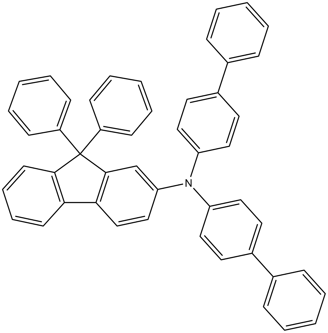 N、 N-双([1,1′-联苯]-4-基)-9,9-二苯基-9H-芴-2-胺,1549794-45-7,结构式