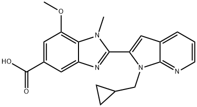 1H-Benzimidazole-5-carboxylic acid, 2-[1-(cyclopropylmethyl)-1H-pyrrolo[2,3-b]pyridin-2-yl]-7-methoxy-1-methyl- Structure
