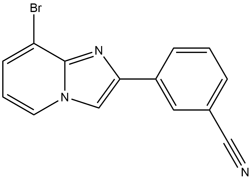 3-(8-溴咪唑并[1,2-A]吡啶-2-基)苯腈, 1551743-31-7, 结构式