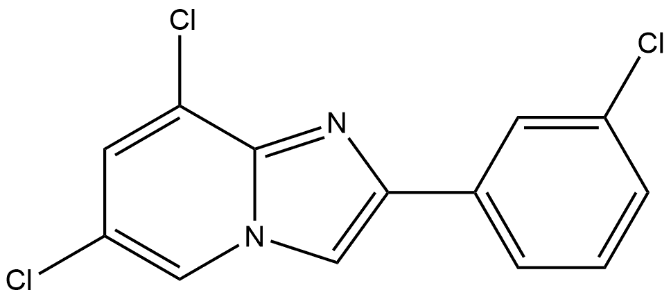 6,8-二氯-2-(3-氯苯基)咪唑并[1,2-A]吡啶 结构式