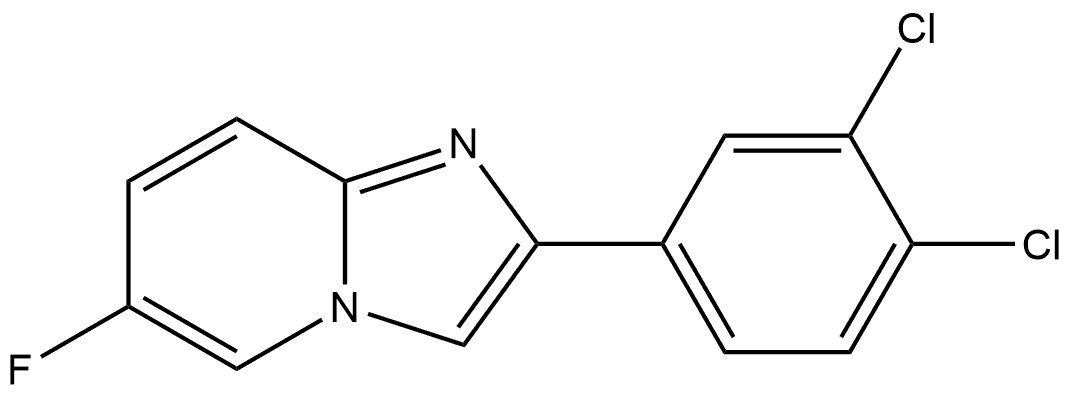 2-(3,4-Dichlorophenyl)-6-fluoroimidazo[1,2-a]pyridine 化学構造式