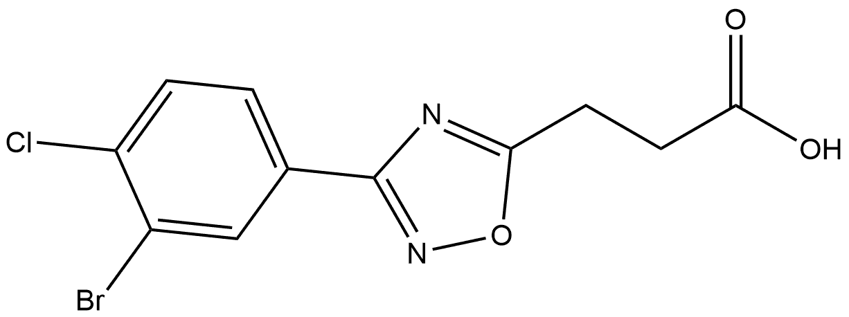 3-(3-Bromo-4-chlorophenyl)-1,2,4-oxadiazole-5-propanoic acid Structure