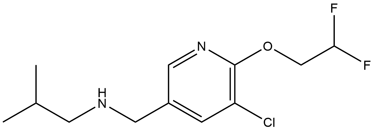 5-Chloro-6-(2,2-difluoroethoxy)-N-(2-methylpropyl)-3-pyridinemethanamine 结构式