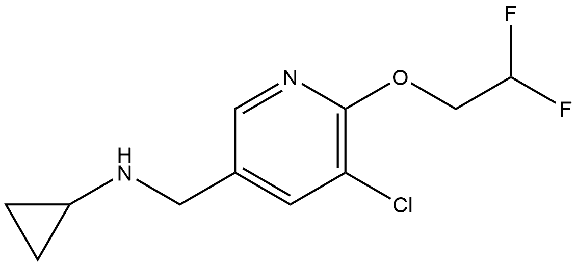 5-Chloro-N-cyclopropyl-6-(2,2-difluoroethoxy)-3-pyridinemethanamine Struktur