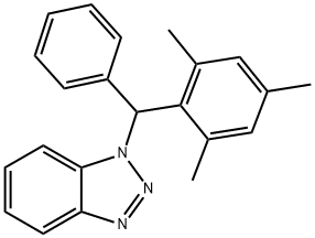 1-[Phenyl(2,4,6-trimethylphenyl)methyl]-1H-1,2,3-benzotriazole 结构式
