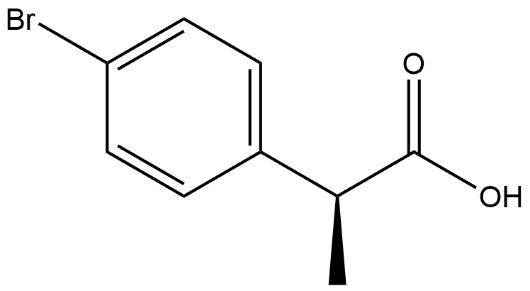 (S)-2-(4-bromophenyl)propanoic acid, 156143-00-9, 结构式