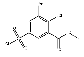 Benzoic acid, 3-bromo-2-chloro-5-(chlorosulfonyl)-, methyl ester Structure