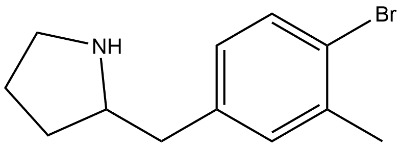 2-[(4-bromo-3-methylphenyl)methyl]pyrrolidine 结构式