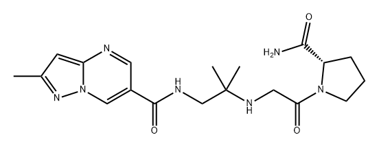L-Prolinamide, N-[1,1-dimethyl-2-[[(2-methylpyrazolo[1,5-a]pyrimidin-6-yl)carbonyl]amino]ethyl]glycyl- Structure