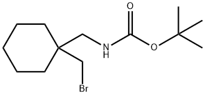 tert-butyl N-{[1-(bromomethyl)cyclohexyl]methyl}carbamate 化学構造式
