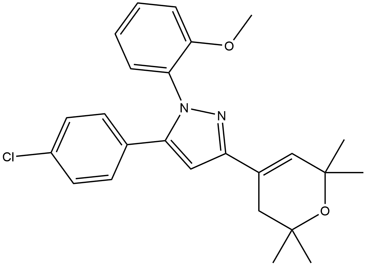 1H-Pyrazole, 5-(4-chlorophenyl)-3-(3,6-dihydro-2,2,6,6-tetramethyl-2H-pyran-4-yl)-1-(2-methoxyphenyl)-