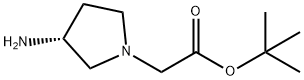 1-Pyrrolidineacetic acid, 3-amino-, 1,1-dimethylethyl ester, (3R)- 结构式
