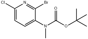 tert-Butyl (2-bromo-6-chloropyridin-3-yl)(methyl)carbamate 结构式