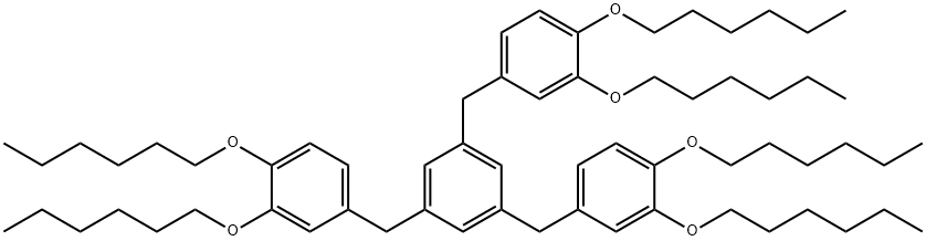 1,3,5-三(3,4-双(己氧基)苄基)苯, 1569688-78-3, 结构式