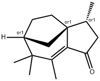 1H-3a,6-Methanoazulen-1-one, 2,3,4,5,6,7-hexahydro-3,7,7,8-tetramethyl-, (3R,3aS,6R)-rel- Struktur