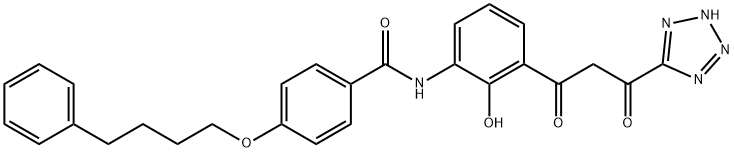 Benzamide, N-[3-[1,3-dioxo-3-(2H-tetrazol-5-yl)propyl]-2-hydroxyphenyl]-4-(4-phenylbutoxy)- Structure