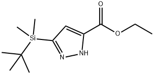 1H-Pyrazole-5-carboxylic acid, 3-[(1,1-dimethylethyl)dimethylsilyl]-, ethyl ester Structure