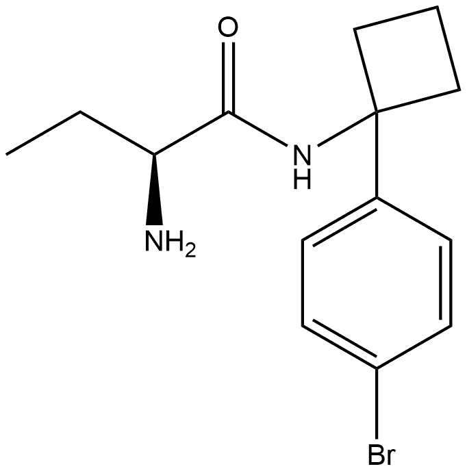 (S)-2-氨基-N-(1-(4-溴苯基)环丁基)丁酰胺, 1576252-15-7, 结构式