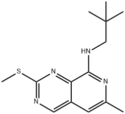 Pyrido[3,4-d]pyrimidin-8-amine, N-(2,2-dimethylpropyl)-6-methyl-2-(methylthio)- Structure