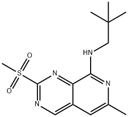 Pyrido[3,4-d]pyrimidin-8-amine, N-(2,2-dimethylpropyl)-6-methyl-2-(methylsulfonyl)- Struktur