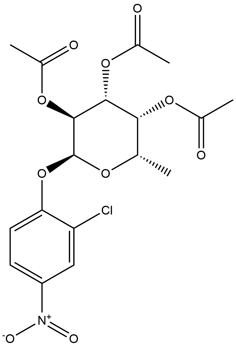 α-L-Galactopyranoside, 2-chloro-4-nitrophenyl 6-deoxy-, 2,3,4-triacetate Structure