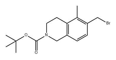 6-(溴甲基)-5-甲基-3,4-二氢异喹啉-2(1H)-羧酸叔丁酯 结构式