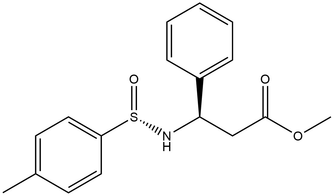 Benzenepropanoic acid, β-[[(S)-(4-methylphenyl)sulfinyl]amino]-, methyl ester, (βR)- Structure