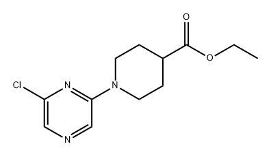 4-Piperidinecarboxylic acid, 1-(6-chloro-2-pyrazinyl)-, ethyl ester Struktur