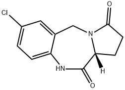 1H-Pyrrolo[2,1-c][1,4]benzodiazepine-3,11(2H,11aH)-dione, 7-chloro-5,10-dihydro-, (11aR)- Struktur