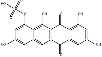 5,12-Naphthacenedione, 1,3,8,11-tetrahydroxy-10-(sulfooxy)- Structure