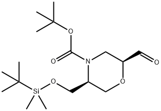 4-Morpholinecarboxylic acid, 5-[[[(1,1-dimethylethyl)dimethylsilyl]oxy]methyl]-2-formyl-, 1,1-dimethylethyl ester, (2S,5S)- Structure
