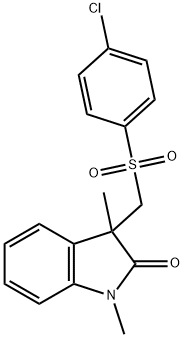 3-(((4-氯苯基)磺酰基)甲基)-1,3-二甲基吲哚啉-2-酮 结构式