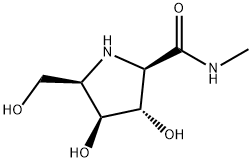 (2R,3S,4S,5R)-3,4-Dihydroxy-5-(hydroxymethyl)-N-methyl-2-pyrrolidine carboxamide Struktur