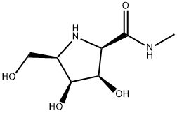 (2R,3R,4S,5R)-3,4-Dihydroxy-5-(hydroxymethyl)-N-methyl-2-pyrrolidine carboxamide Struktur