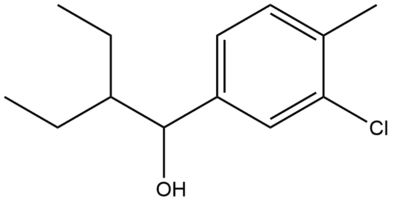 3-Chloro-α-(1-ethylpropyl)-4-methylbenzenemethanol,1592941-78-0,结构式