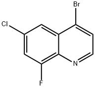 4-bromo-6-chloro-8-fluoroquinoline 化学構造式