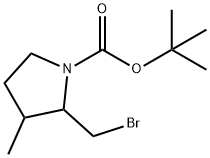 tert-butyl
2-(bromomethyl)-3-methylpyrrolidine-1-carboxylat
e 结构式