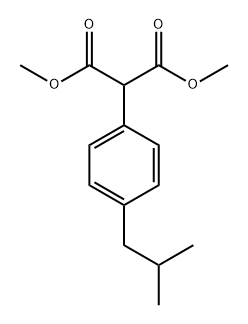Propanedioic acid, 2-[4-(2-methylpropyl)phenyl]-, 1,3-dimethyl ester Structure