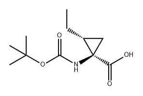 (1R,2R)-1-(叔丁氧羰基)氨基)-2-乙基环丙烷-1-羧酸,159700-60-4,结构式