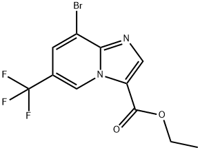 Imidazo[1,2-a]pyridine-3-carboxylic acid, 8-bromo-6-(trifluoromethyl)-, ethyl ester Struktur
