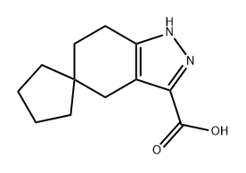 Spiro[cyclopentane-1,5'-[5H]indazole]-3'-carboxylic acid, 1',4',6',7'-tetrahydro- Structure