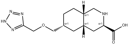 3-Isoquinolinecarboxylic acid, decahydro-6-[(2H-tetrazol-5-ylmethoxy)methyl]-, (3R,4aS,6R,8aS)-rel- Structure