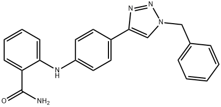 Benzamide, 2-[[4-[1-(phenylmethyl)-1H-1,2,3-triazol-4-yl]phenyl]amino]- Struktur