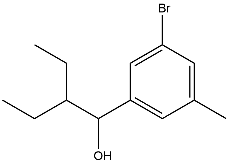 3-Bromo-α-(1-ethylpropyl)-5-methylbenzenemethanol,1603194-18-8,结构式