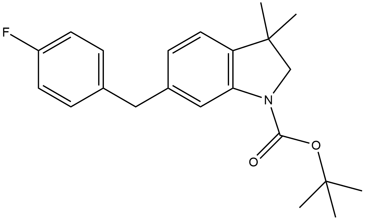 tert-butyl 6-(4-fluorobenzyl)-3,3-dimethylindoline-1-carboxylate Structure