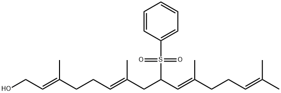 2,6,10,14-Hexadecatetraen-1-ol, 3,7,11,15-tetramethyl-9-(phenylsulfonyl)-, (2E,6E,10E)- Structure
