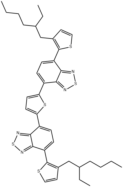 2,1,3-Benzothiadiazole, 4,4'-(2,5-thiophenediyl)bis[7-[3-(2-ethylhexyl)-2-thienyl]- Structure