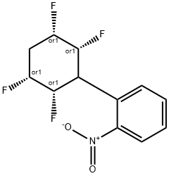 Benzene, 1-nitro-2-[(2S,3R,5S,6R)-2,3,5,6-tetrafluorocyclohexyl]-, rel- 结构式
