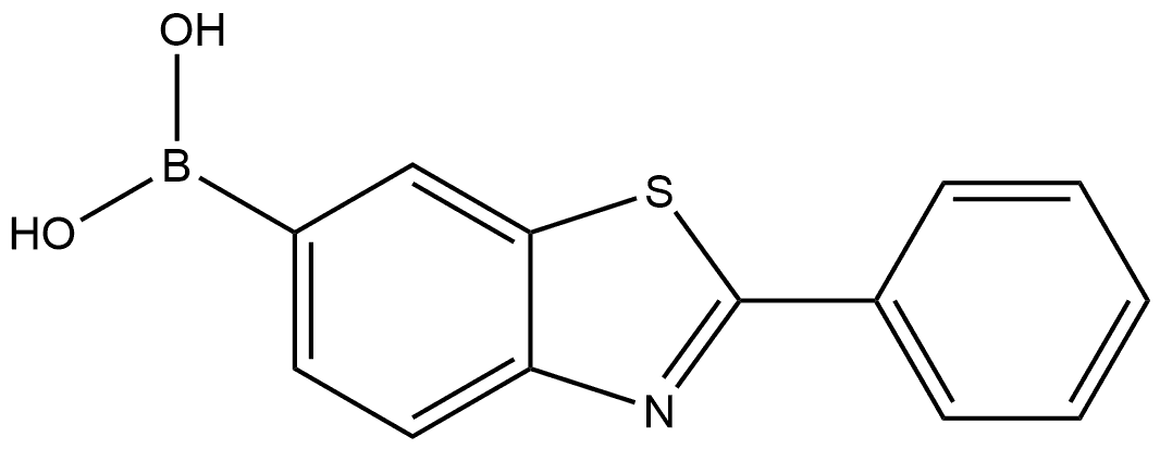 B-(2-苯基-6-苯并噻唑)硼酸 结构式