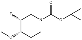 1-Piperidinecarboxylic acid, 3-fluoro-4-methoxy-, 1,1-dimethylethyl ester, (3R,4S)- 结构式